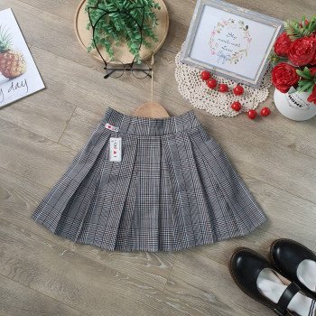 Chân váy kẻ xếp ly kèm quần cho học sinh tiểu học size 7 -15